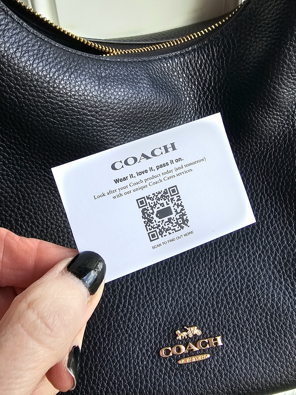 Coach Black Pebbled Leather Hobo with Gold Hardware - Picture 7 of 12
